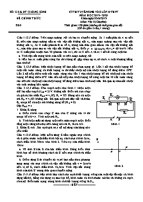 Đề thi tuyển sinh vào Lớp 10 THPT môn Vật lí (Chuyên) - Năm học 2019-2020 - Sở giáo dục và đào tạo Quảng Bình (Có đáp án)